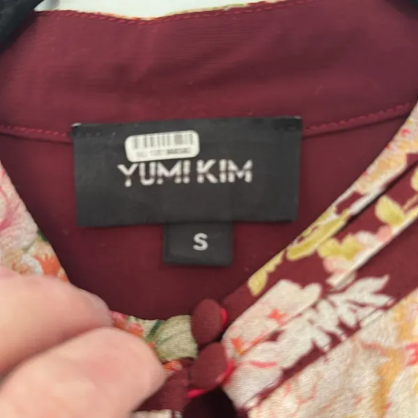 Yumi Kim Burgundy‎ Floral Long Sleeve Dress size S NWOT - Image 2