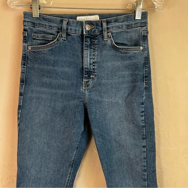 Top Shop Jamie High Rise Chew Hem‎ Skinny Denim Jeans - Image 4