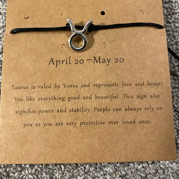 Make A Wish Bracelet, Taurus #66 Black - Image 2