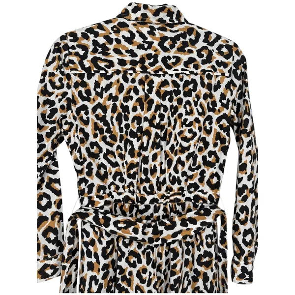 NWT J.Crew Womens Leopard Print Tie Waist‎ Cotton Shirt Dress Long Sleeve Size 0 - Image 9
