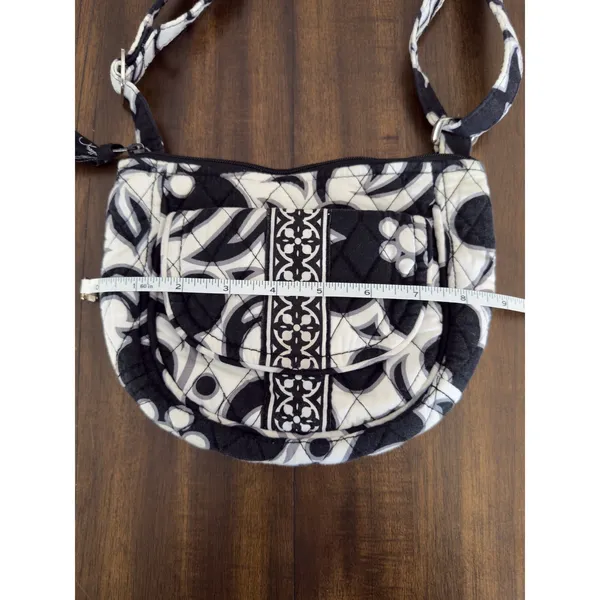 Vera Bradley Night and Day Quilted Crossbody Bag‎ Black White Small Messenger - Image 11