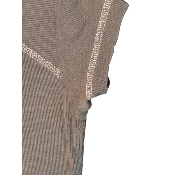 Fox Racing Womens Top L Olive Green Lace Up Ribbed Contrast Stitch Y2K Gorpcore - Image 4