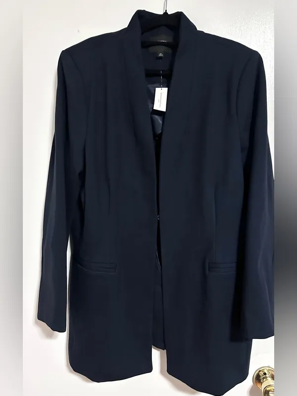 Banana Republic Ponte Collarless Blazer in Preppy Navy NWT XL - Image 3