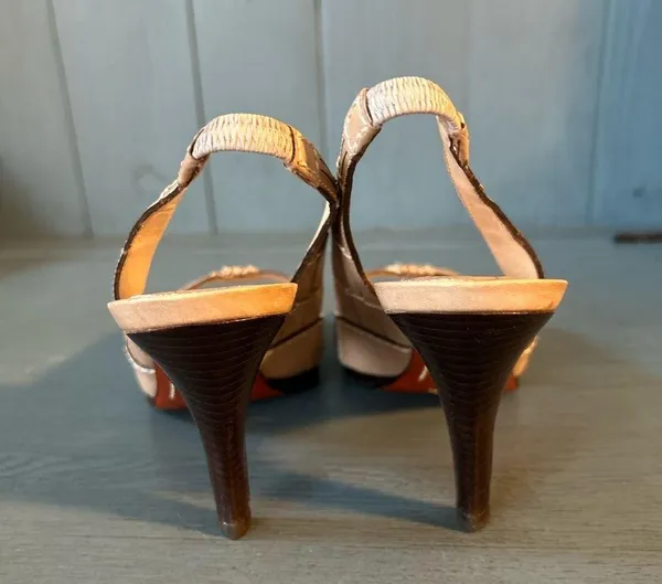 Cole Haan Beige Sling Back Heels, Size 8 - Image 2