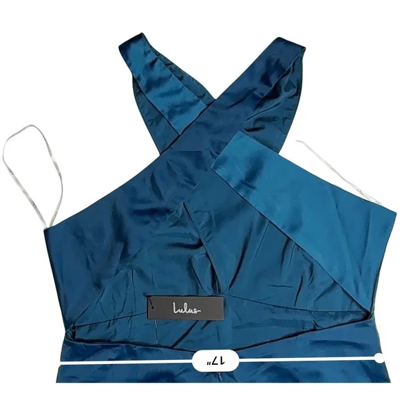 Lulu's Truly Picturesque Dark‎ Blue Teal Open Back Dress XL Cocktail Wedding NWT - Image 8