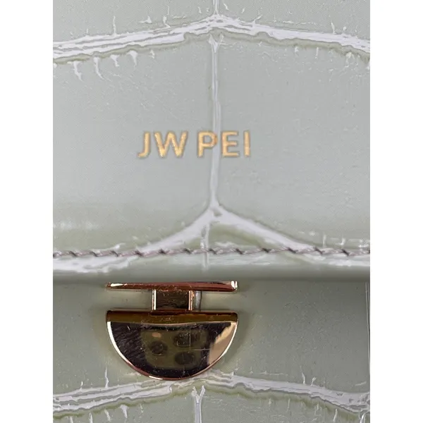 JW Pei Mini Flap Green Croc Faux Leather Vegan Crossbody Strap Bag Handbag OS - Image 6