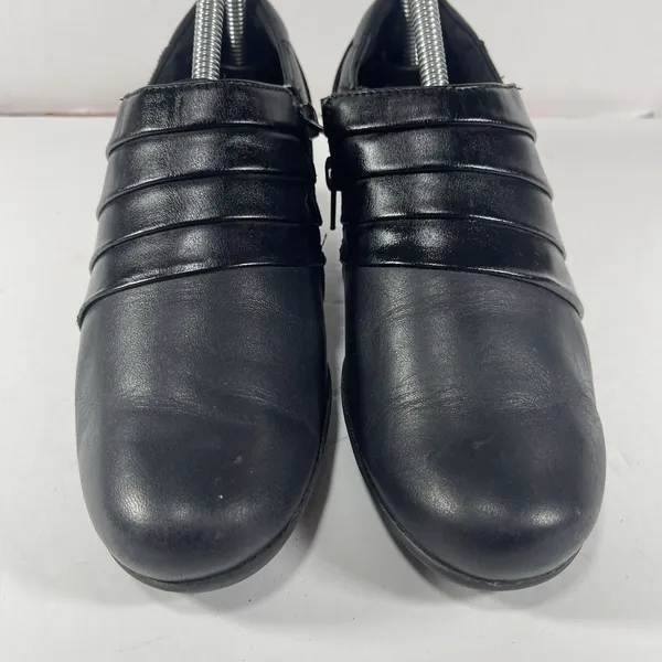Clarks Collection Black Leather Zip Ankle Booties – Women’s Size 8 M - Image 3