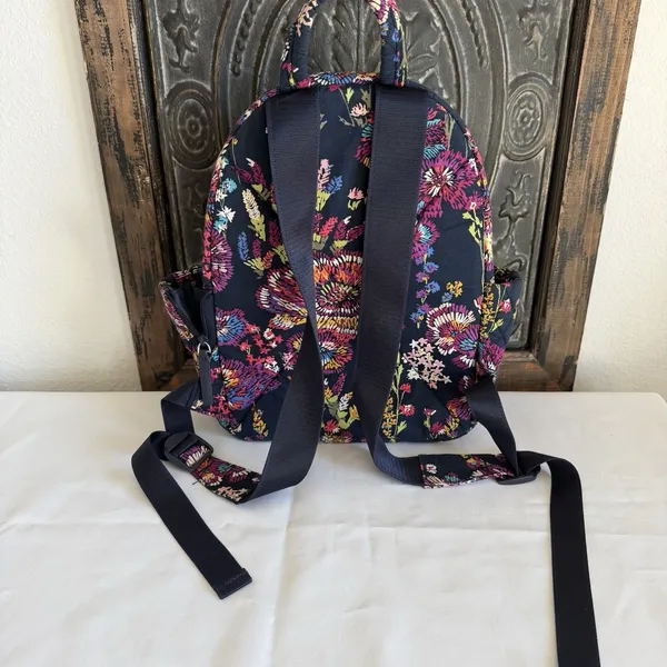 Vera Bradley Small Zipper Backpack Midnight Wildflowers‎ Travel Boho Artsy - Image 2