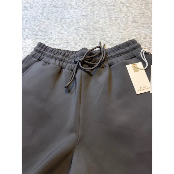 GOOD AMERICAN Black Drawstring‎ Waist Pull On Shorts Size 1 - Image 3
