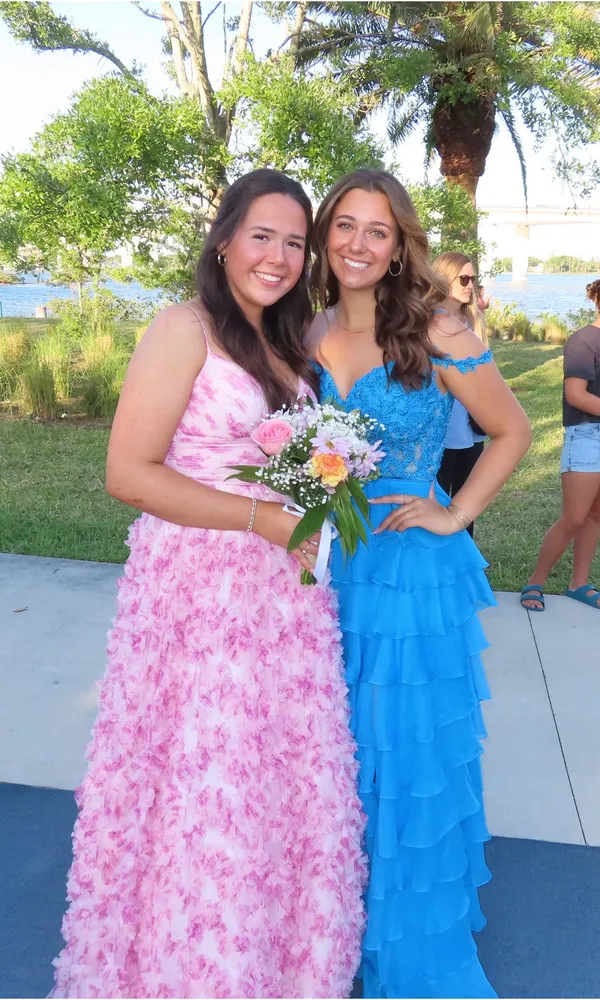 Sherri Hill Prom Dress in Peacock - Image 3