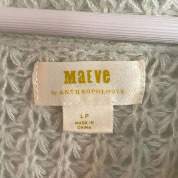 Anthropologie Maeve Dionne chunky knit mint sweater large - Image 3
