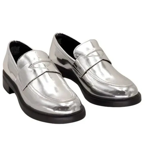 NEW Silver Leif Loafers Silver Slip On Comfort Shoe - Image 2