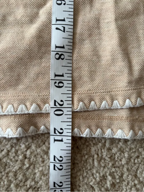 Tuckernuck sandstone Pique Holmes Boyfriend Polo beige short sleeve size small - Image 16