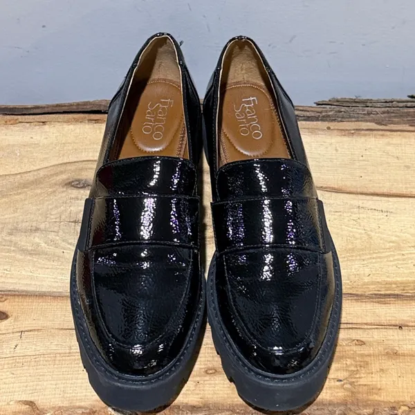 Franco‎ Sarto Brindy Platform Black Loafer Size 8.5 A51 - Image 5