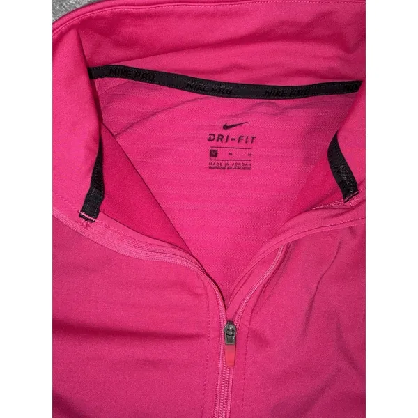 nike womens pink half zip running pullover medium - Image 3