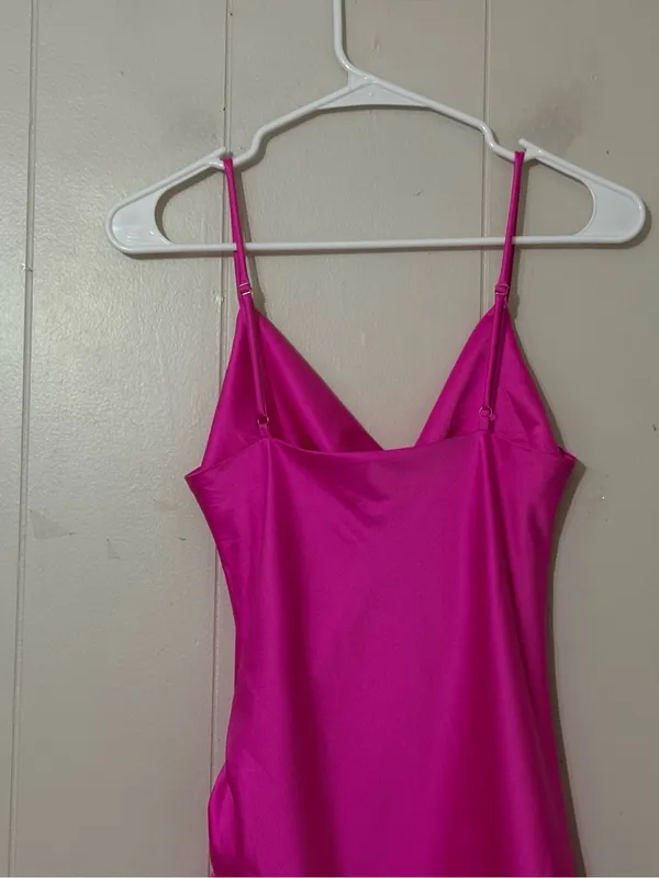 Hello Molly Mad About Me Satin Mini Dress Hot Pink Size S NWT - Image 6
