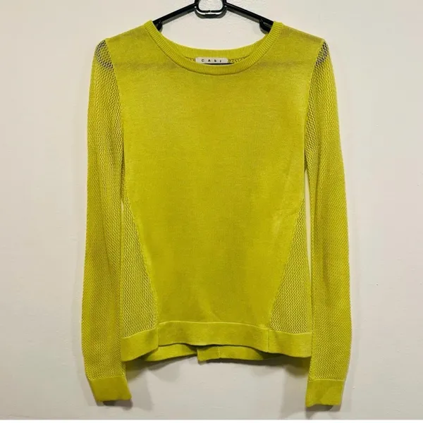 CAbi Light Yellow Knit sweater casual top. Size XS - Image 2