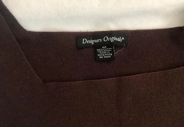 1990s Designers Originals chocolate Brown square scoop neck sleeveless tank top blouse office siren core - Image 2