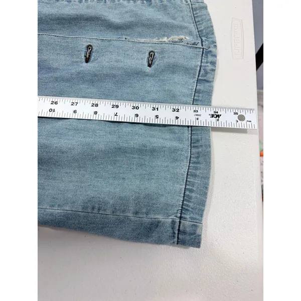 Vintage Guess Jeans USA Y2K Denim‎ Mini Dress Distressed Shacket 7 AS IS - Image 14