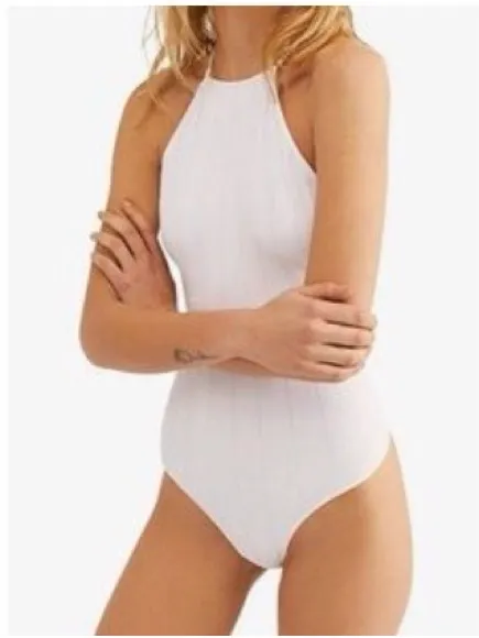 Free People Bridget Thong Bodysuit White XS - Image 2
