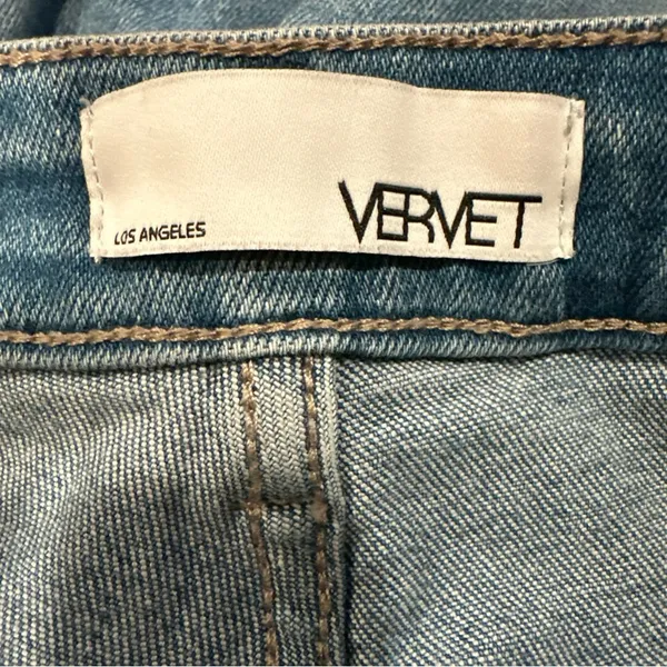 Vervet Jeans Womens Size 29 Blue Denim Stretch Distressed Skinny Leg Button Fly - Image 6