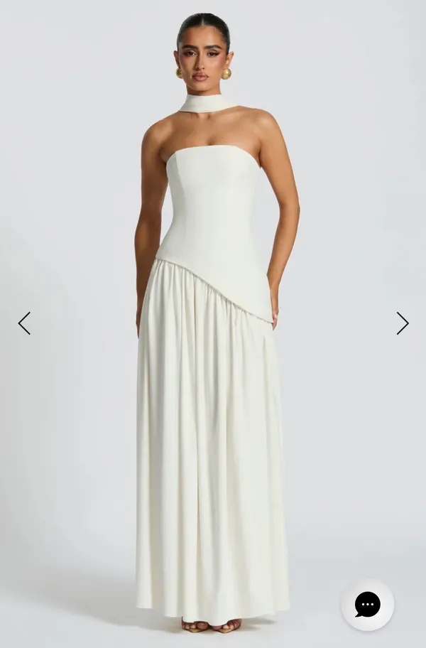 Babyboo White Maxi Dress with Scarf - Image 2