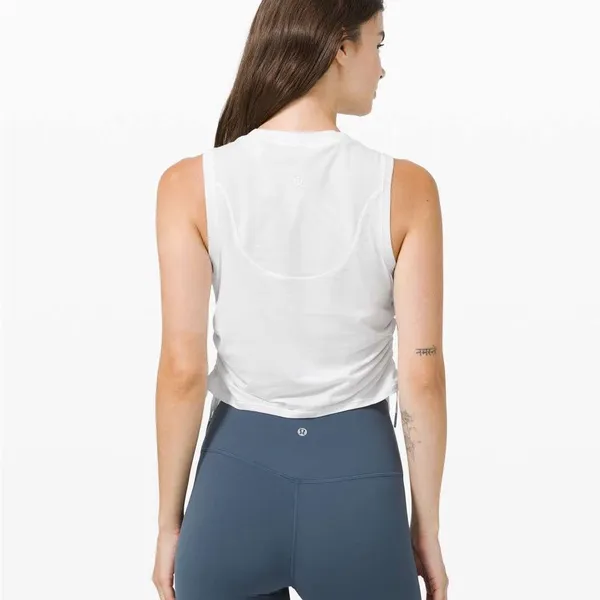 Lululemon Cinch it Up Tank Top White Size 6 Sleeveless Shirt - Image 4