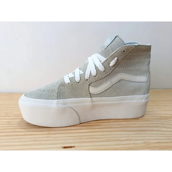 Vans Sk8-Hi Stacked Drizzle Grey Suede Platform High Top Shoes Women's 5.5 - Image 5