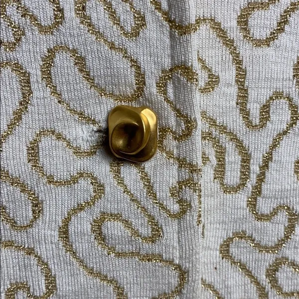 Vintage Gold Glitter Cardigan Button Up Sweater - Image 6