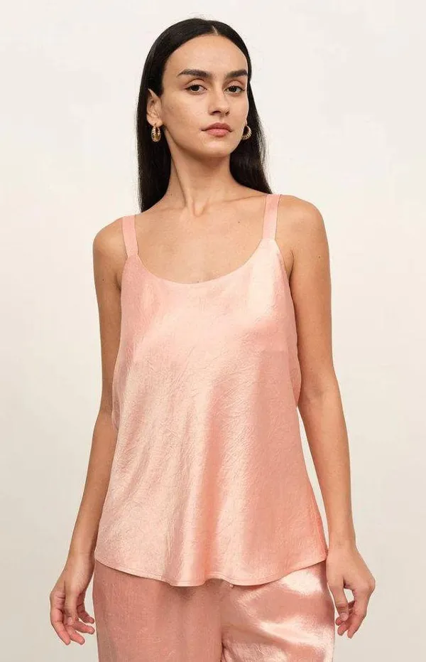 Free People Coral Satin Pajama Set - Image 2