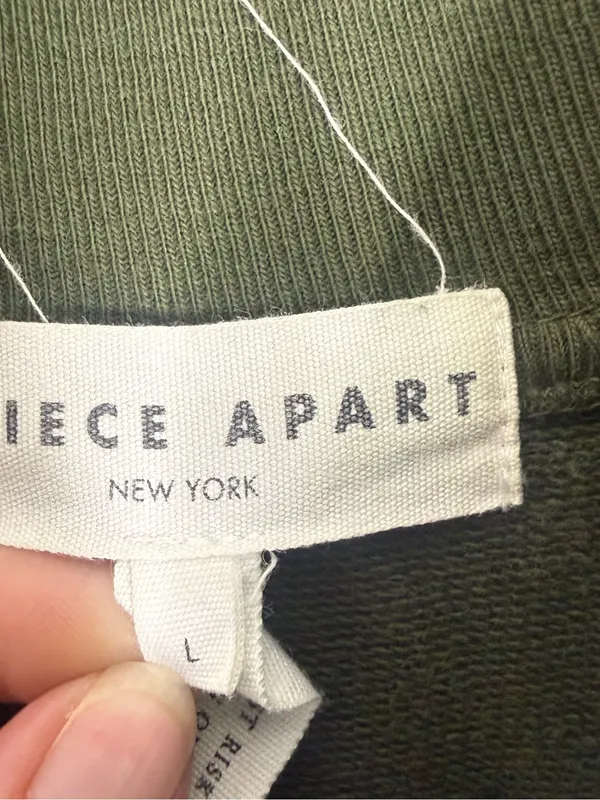 Apiece Apart Quarter Zip Sweatshirt Size L Jag Green Pullover - Image 3