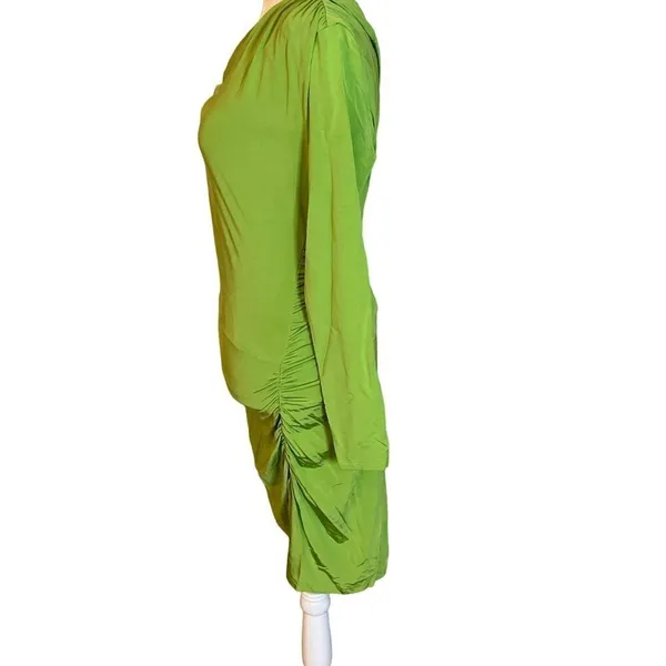 Atlein Collective One Shoulder Dress in Green XLarge Womens Jersey Mini - Image 6