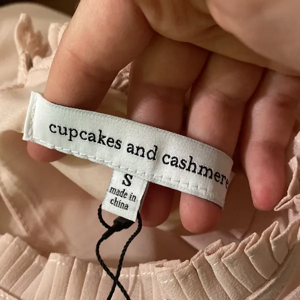 Cupcakes and Cashmere Malina pleated detail chiffon shift dress in tea rose sz S - Image 14