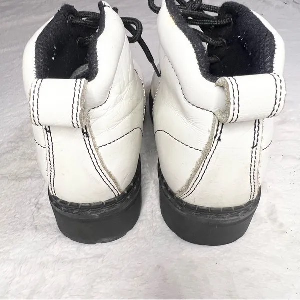 Vintage Y2K Lugz White Leather Combat Boots Women’s Size 8.5 - Image 10