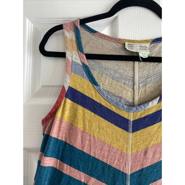 Anthropologie Saturday Sunday Stripe Midi Dress‎ Womens Size Small Boho Knit - Image 3