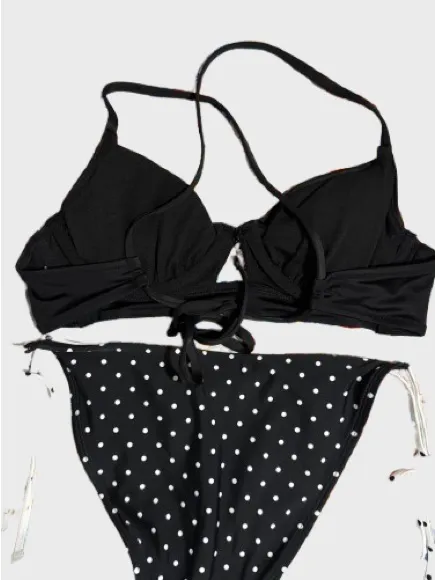 wild fable Black & White Polka Dot Two-Piece Bikini - Image 3