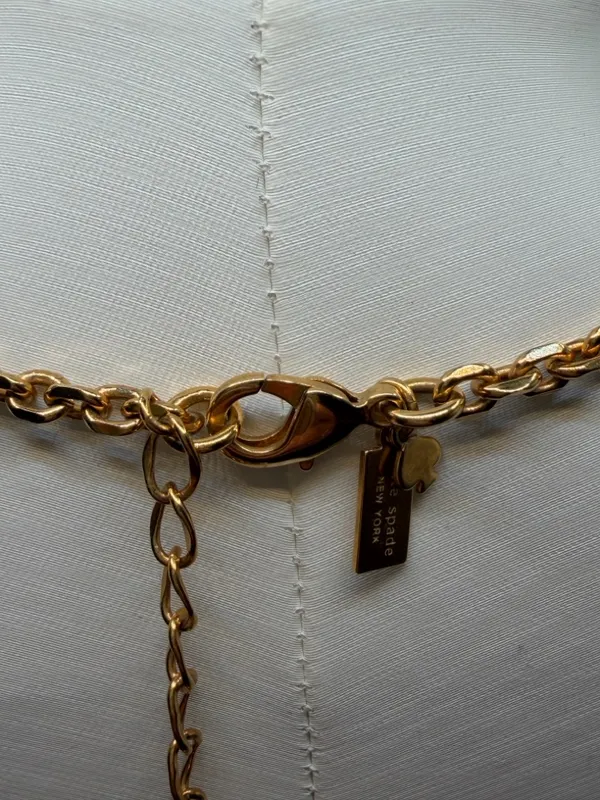 Kate Spade Set‎ In Stone Double Bib Statement Necklace Gold Purple Chunky 16” - Image 4