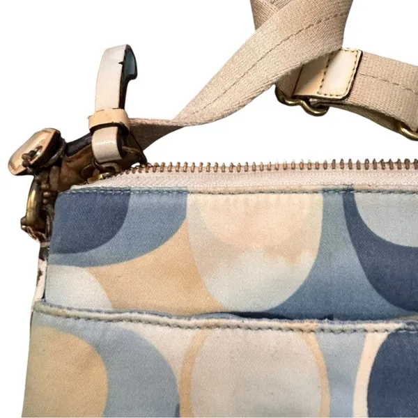 Coach Crossbody Purse No. L0767-41226 Cream Blue Tan Pattern Vintage Y2K - Image 12