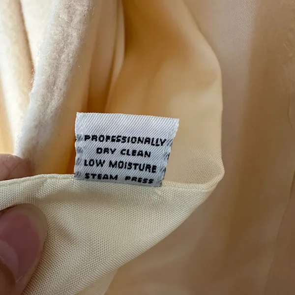 Vintage Michelle Stuart Wool‎ Coat Puff Sleeve Button Front Jacket Cream Mediun - Image 11
