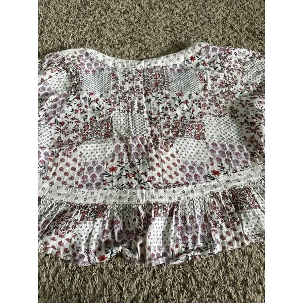American Eagle Outfitters Women's floral boho patchwork cropped top size large‎ - Image 8