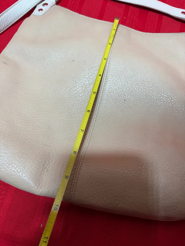 Coach Penelope Pebbled Leather Nude White Crossbody Purse - Image 8