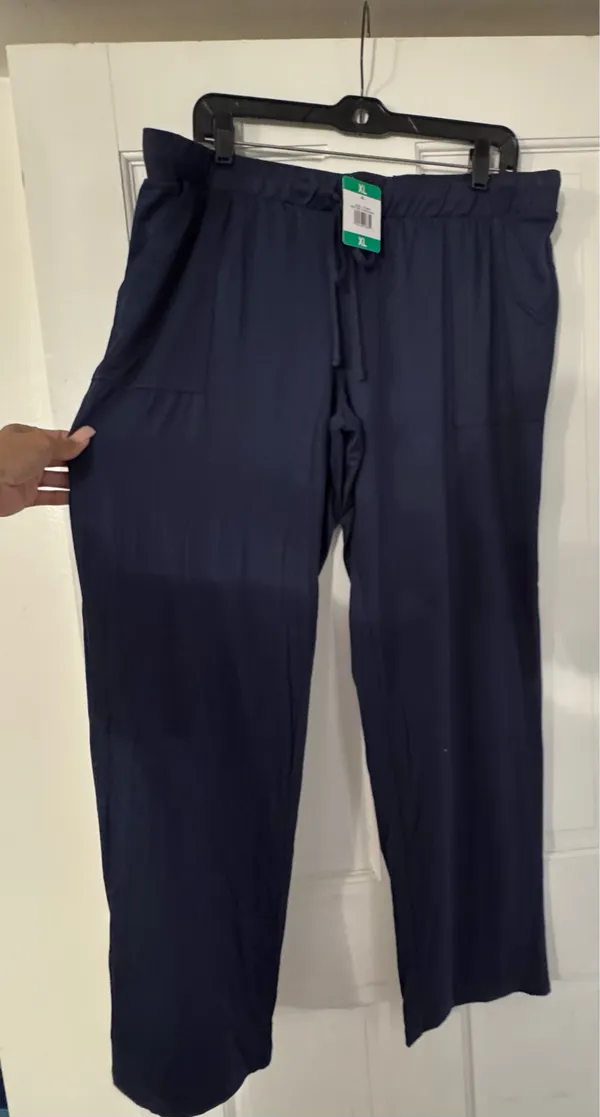 Lucky Brand Navy Drawstring Wide-Leg Lounge Pants XL - Image 4