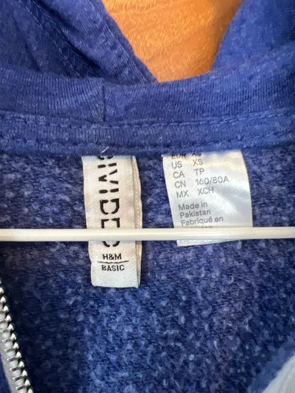 H&M Royal Blue Zip Up Hoodie - Image 3