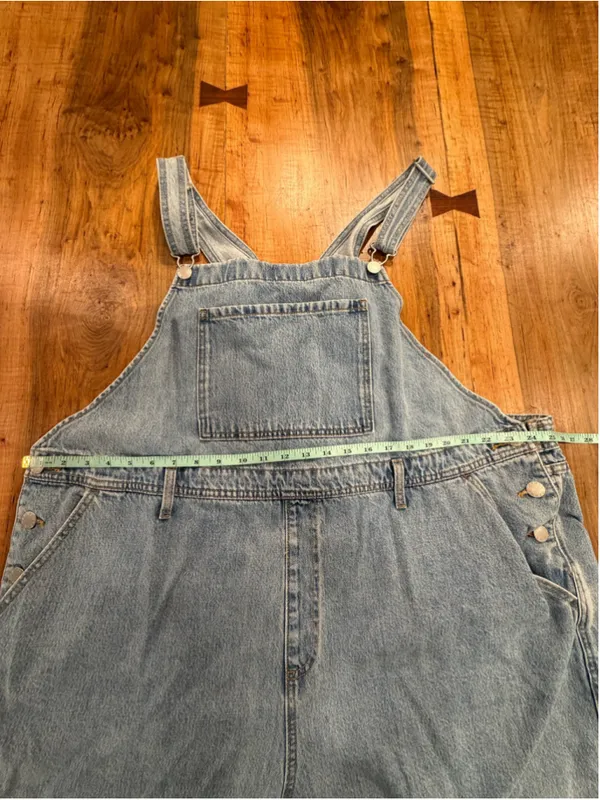 PARKE Denim Shortalls Romper Womens Plus 2X Blue Overalls Mini Coverall Cotton - Image 7