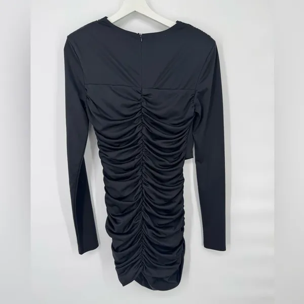 Area Stars Jersey Ruched Dress Bodycon Black‎ Large - Image 6