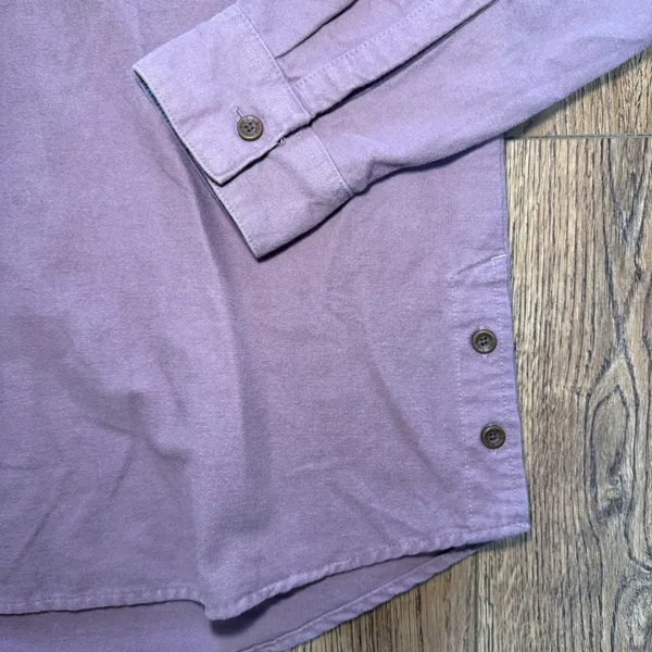 LL Bean‎ Womens Mauve Purple 100% Cotton Henley Long Sleeve Sweater Item Size M - Image 4