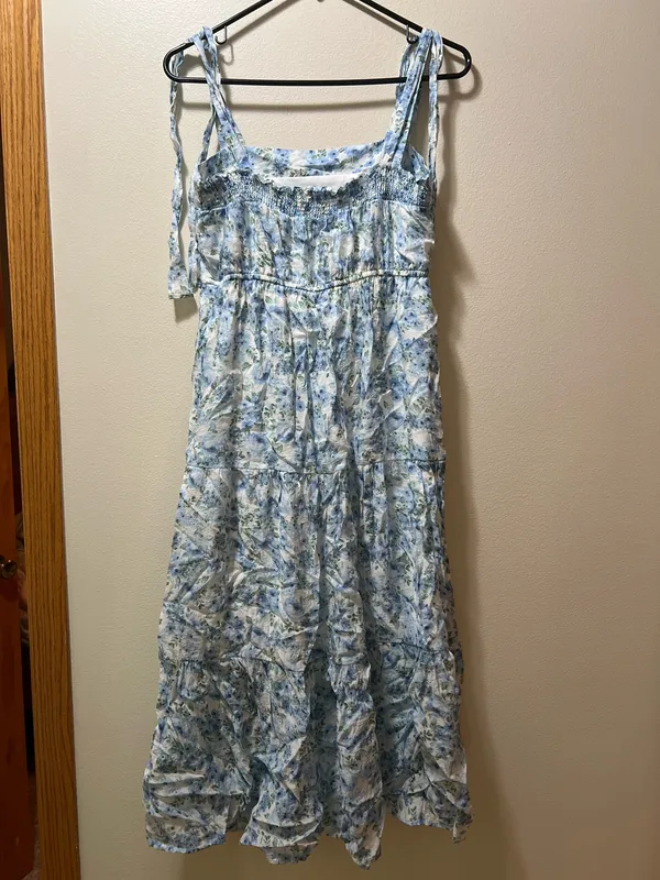 By The River Blue Floral Maxi Dress - Image 3