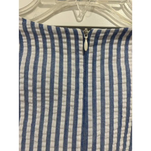 Women’s Size Small Blue Striped Bell Sleeve Fit & Flare Casual Game Day Modest - Image 2