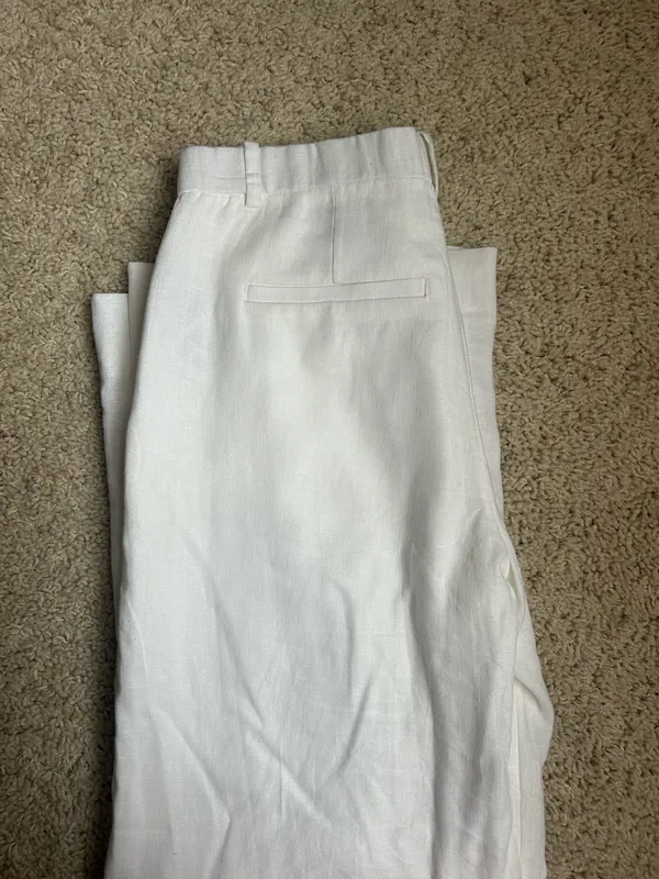 NWT Abercrombie Tailored Linen-Blend Wide Leg Pant SHORT - Image 7