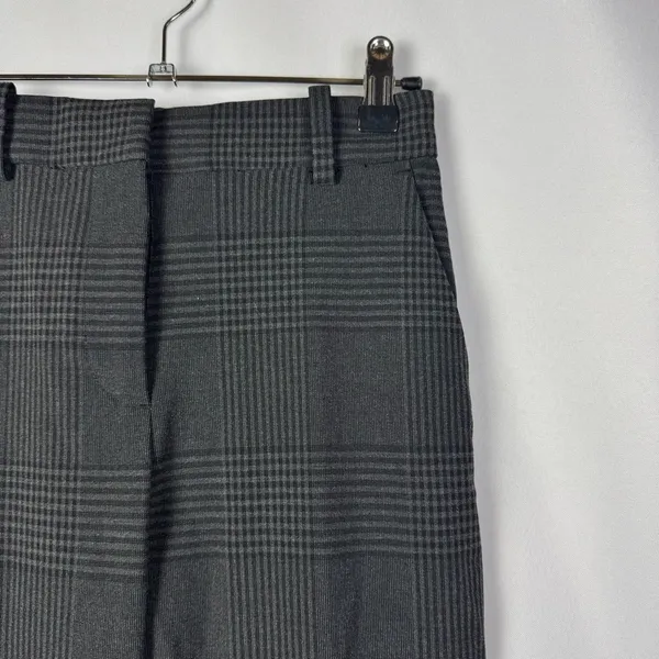 H&M Gray Plaid Straight Leg Dress Pants 4‎ - Image 3
